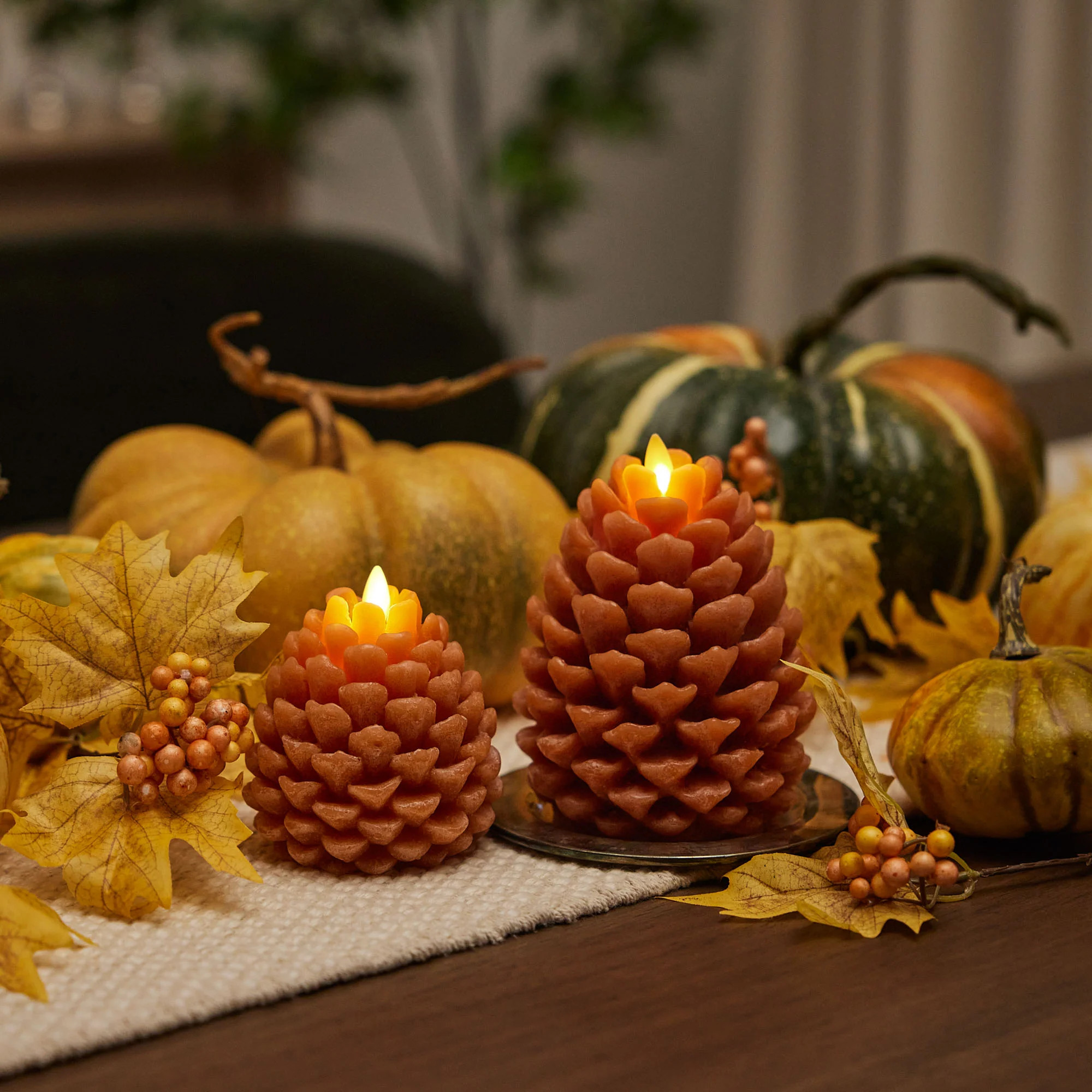 Adobe Flameless Candle Pinecone | Luminara