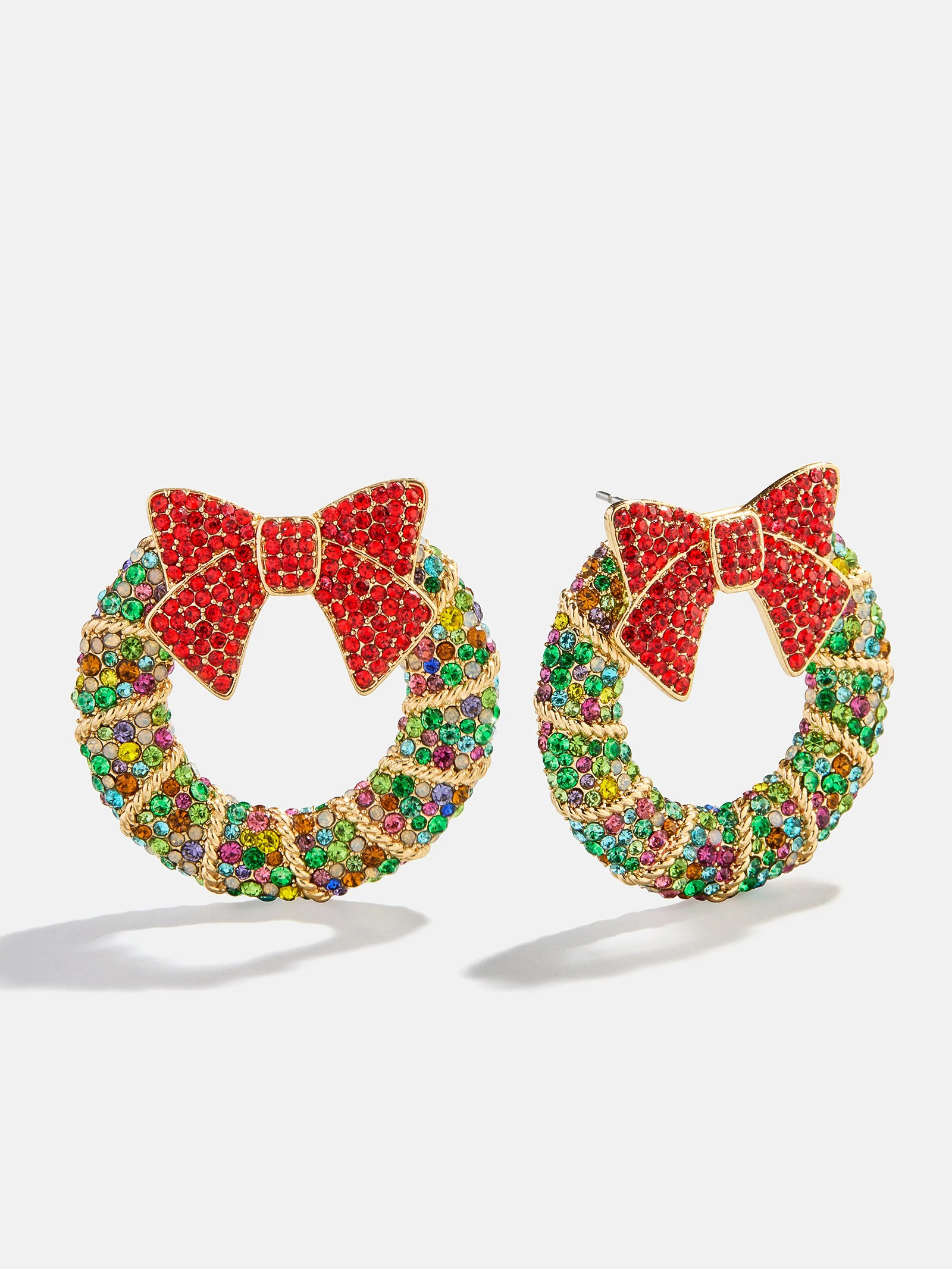All Wreathed Up Holiday Earrings - Holiday Wreath | BaubleBar