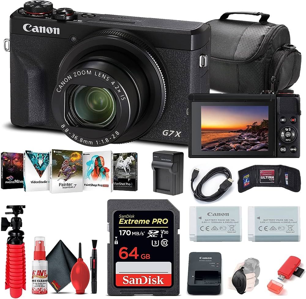 Canon PowerShot G7 X Mark III Digital Camera (Black) (3637C001), 64GB Memory Card, NB13L Battery,... | Amazon (US)
