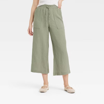Women's High-Rise Gauze Wide Leg Pull-On Pants - Universal Thread™ | Target