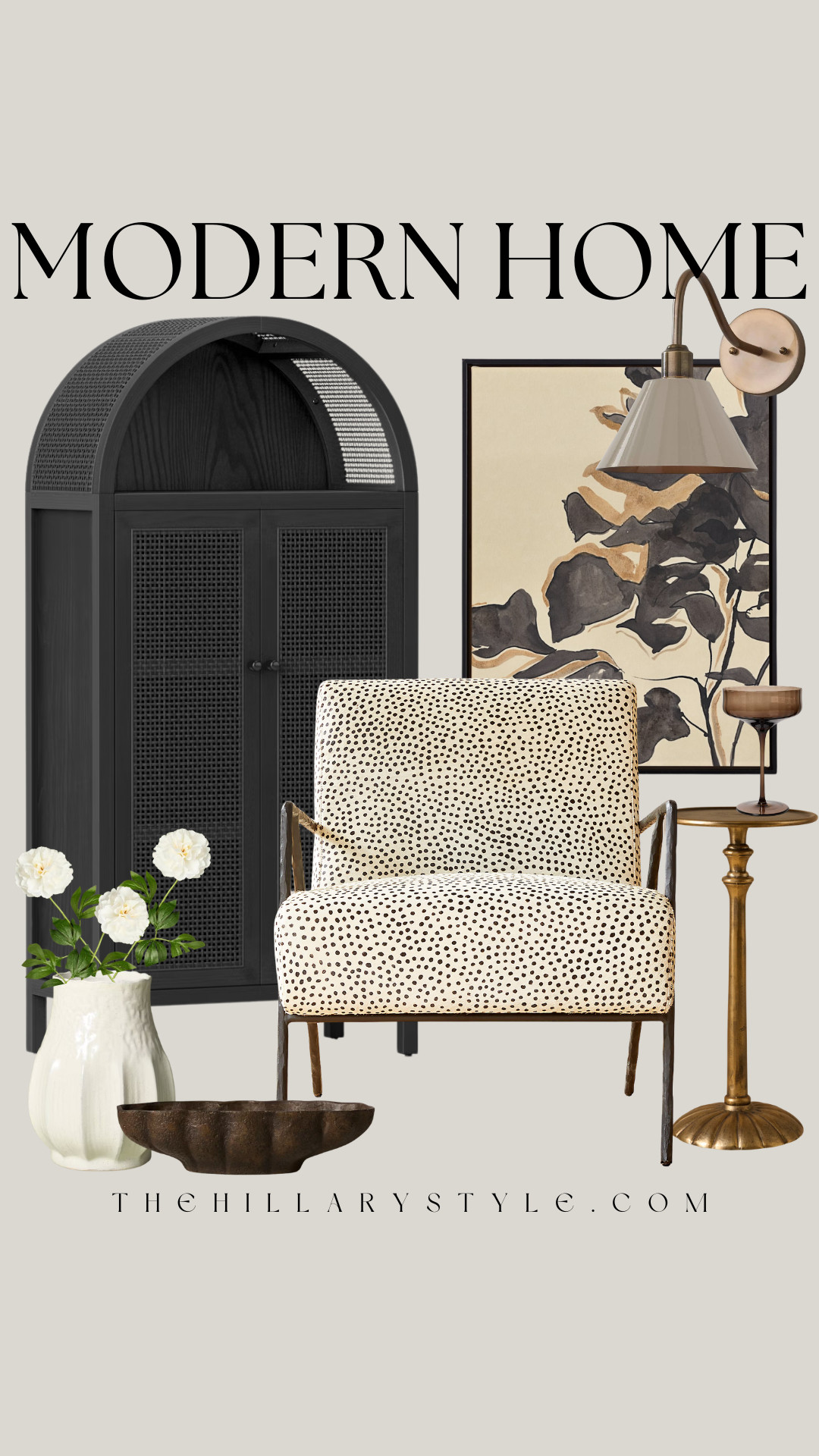 Moody Neutral Living Room | Modern Organic Decor Refresh
Elevate your space with this moody neutral living room corner that perfectly blends quiet luxury with modern organic charm. This look features a stunning black arched cane cabinet for a touch of drama, paired with a patterned accent chair to add texture and visual interest. To lean into that warm minimalism aesthetic, layer in aged brass accents like a sculptural side table and a sleek wall sconce. These spring home finds create a sophisticated, high-end feel while keeping the vibe cozy and inviting. Whether you're doing a full room refresh or just updating your styling, these timeless pieces are the ultimate home decor inspiration for a curated, designer-approved look.

#TheHillaryStyle #modernorganic #moodyinteriors #quietluxury #neutralhome #homedecor #livingroomdecor #springrefresh #warmminimalism #ltkhome #pintereststyle #interiordesign #canefurniture #homestyling 

 

#LTKdayinmylife #LTKSeasonal #LTKHome