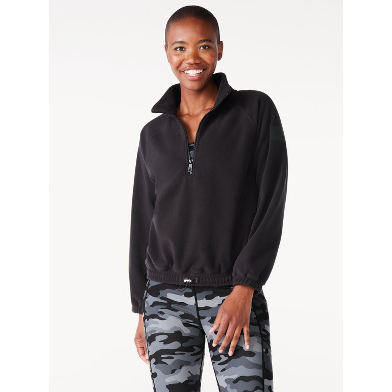 Love & Sports Women's Quarter Zip Fleece Pullover, Sizes XS-XXXL | Walmart (US)