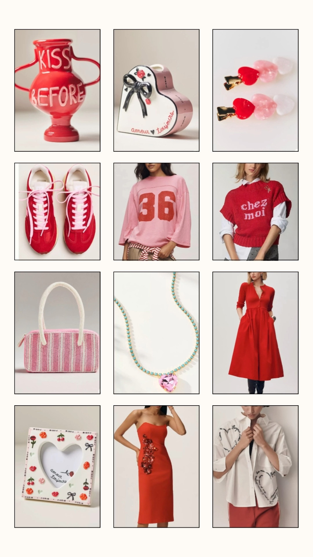 Valentine’s Day at Anthropologie 
Gifts, dresses, bags 
Red dresses, Valentine’s Day outfit 
Sweaters 
Valentine’s vases
Gifts for the girls 

#LTKSeasonal #LTKValentine