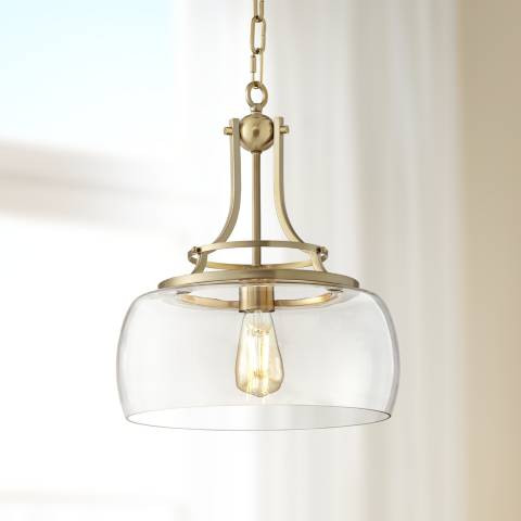 Charleston 13 1/2" Wide Brass LED Pendant Light - #67V81 | Lamps Plus | Lamps Plus