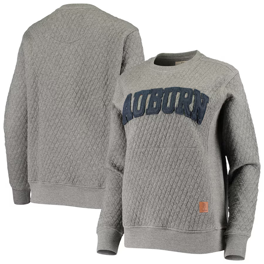 Auburn Tigers Pressbox Women's Moose Quilted Pullover Sweatshirt - Heather Charcoal | Fanatics