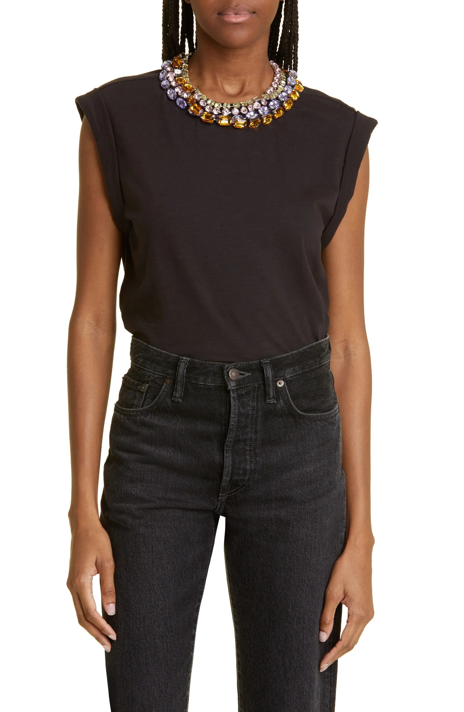 Bella Rhinestone Embellished Knit Top | Nordstrom