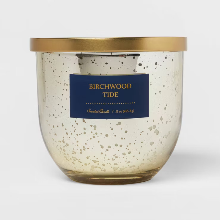 15oz Mercury Glass Candle Birchwood Tide Blue - Threshold™ | Target