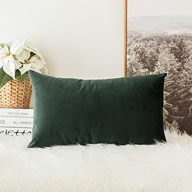 MIULEE Velvet Christmas Soft Soild Decorative Square Throw Pillow Cover Cushion Case for Sofa Bed... | Amazon (US)