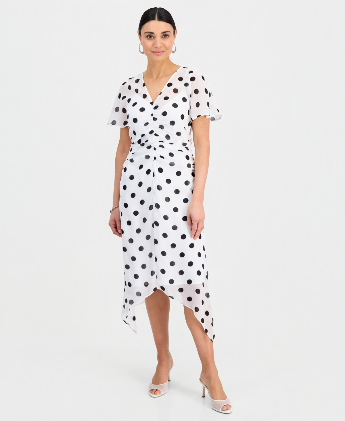 I.n.c. International Concepts Flutter Sleeve Maxi Dress, Macy's Exclusive - Alia Dots | Macy's