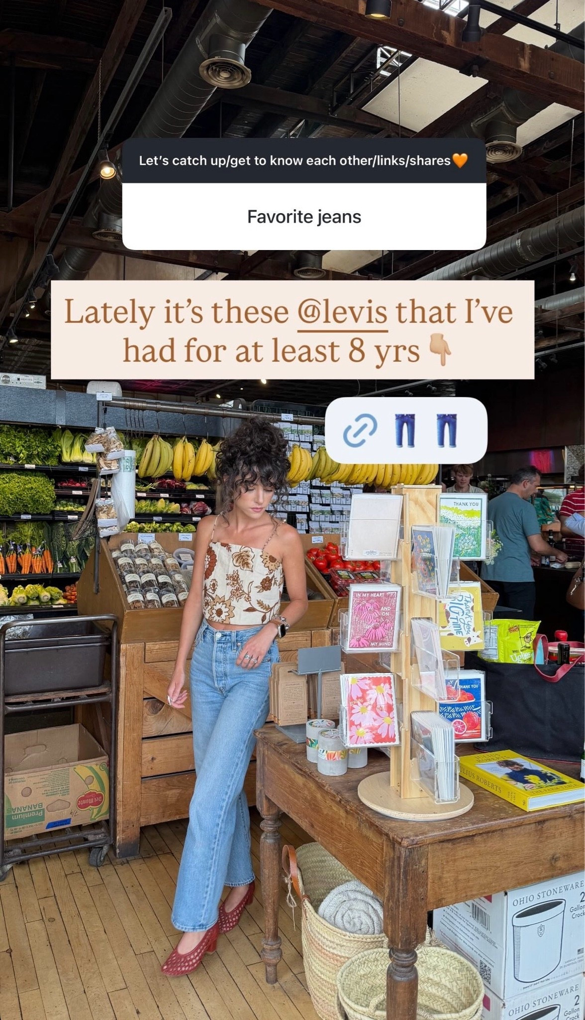 Levi’s jeans: my fave pair almost a decade old. This beautiful floral crop is back in stock and the prettiest woven heels!

#LTKootd #LTKdayinmylife