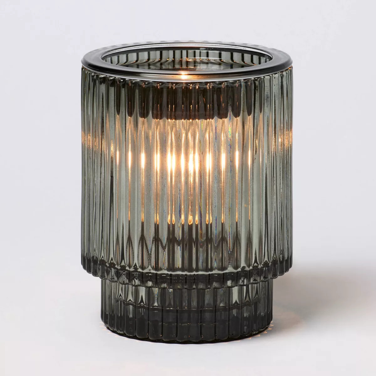 Smoked Ribbed Glass Warmer - Threshold™ | Target