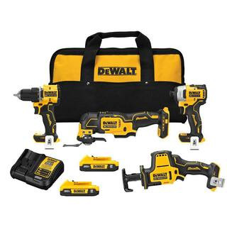 DEWALT ATOMIC 20-Volt Lithium-Ion Cordless Brushless Combo Kit (4-Tool) with (2) 2.0Ah Batteries,... | The Home Depot