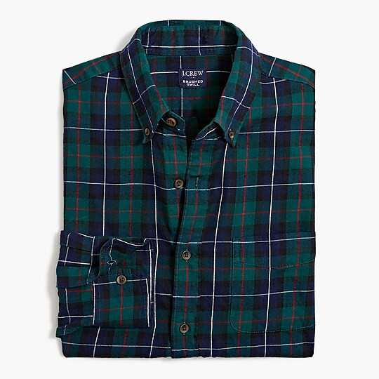 Factory: Plaid Brushed Twill Shirt For Men | J.Crew Factory