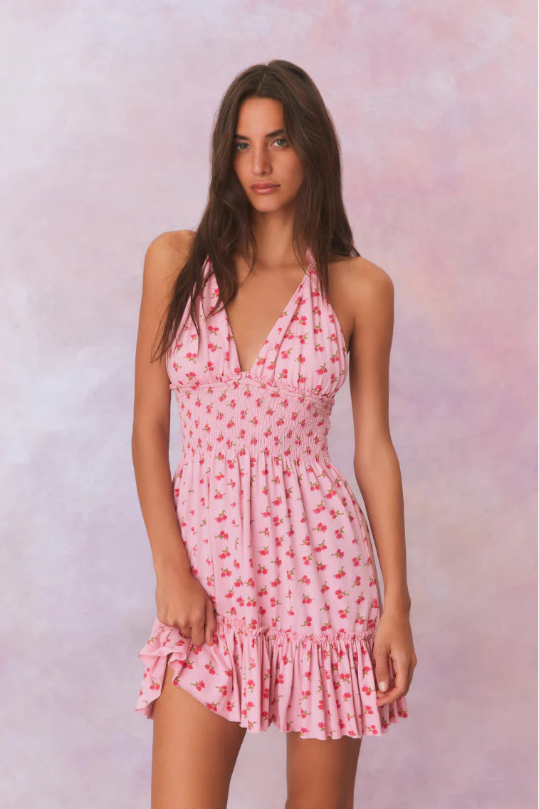 Aisling Halter Cotton Mini Dress | LoveShackFancy