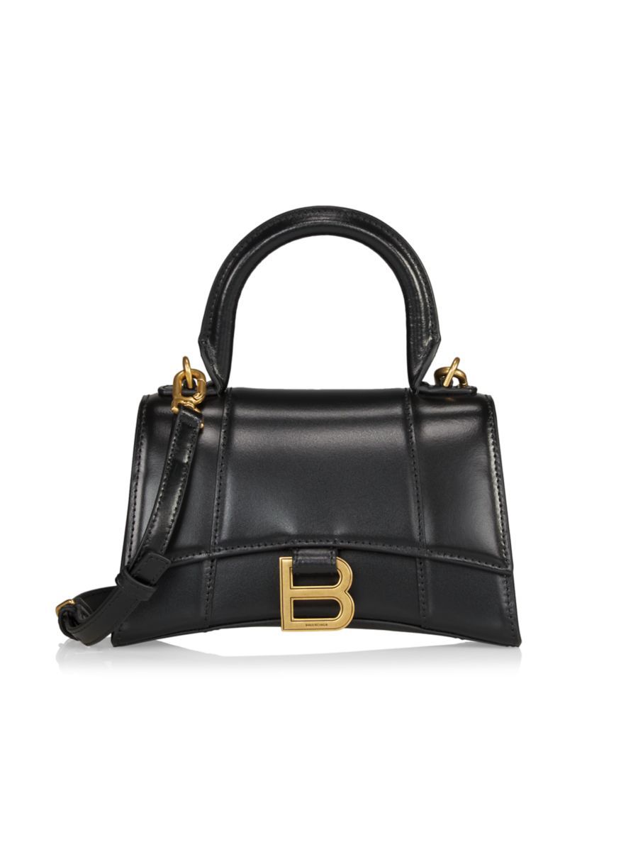 XS Hourglass Leather Top Handle Bag | Saks Fifth Avenue