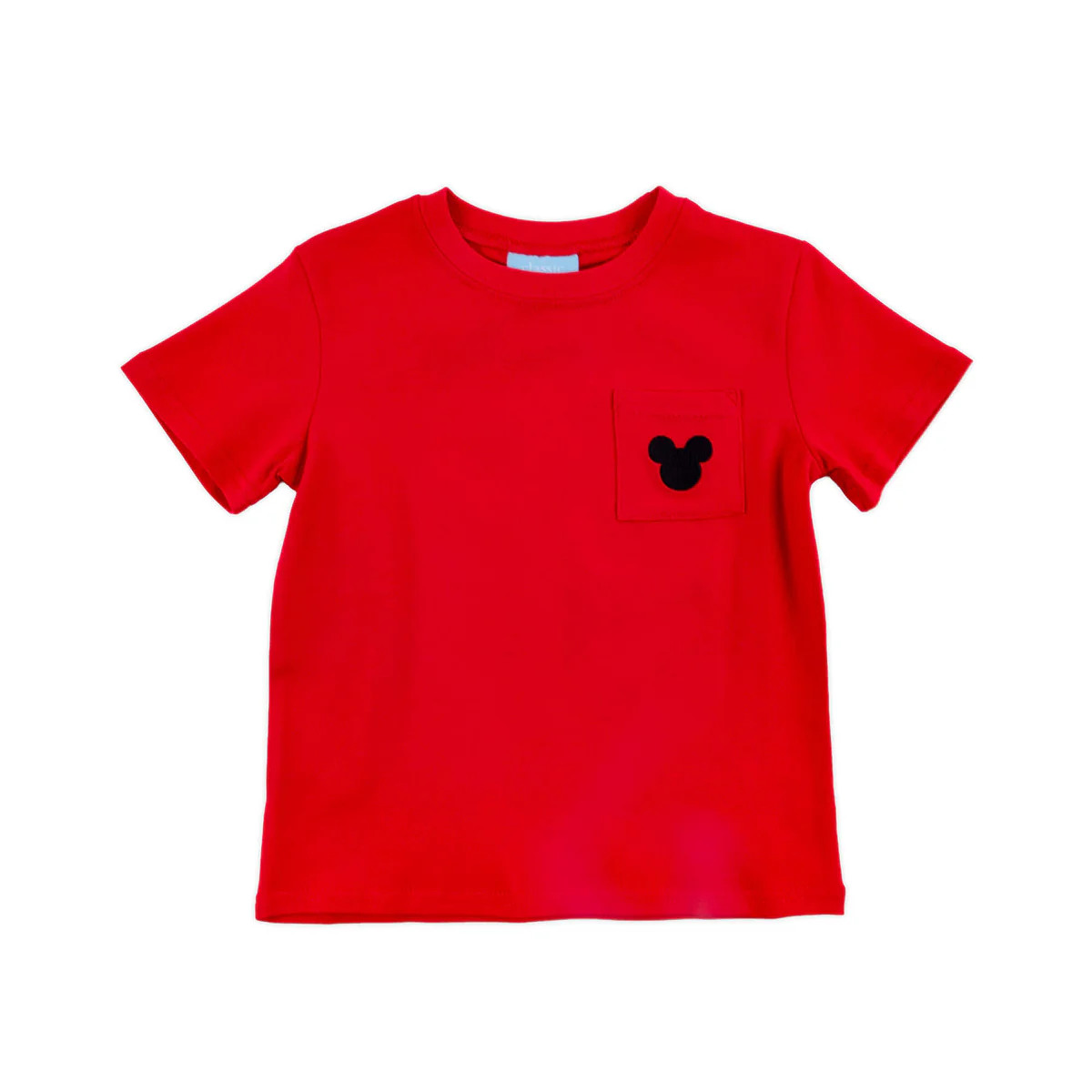 Mouse Ears Applique Red Short Sleeve Pocket Shirt | Classic Whimsy