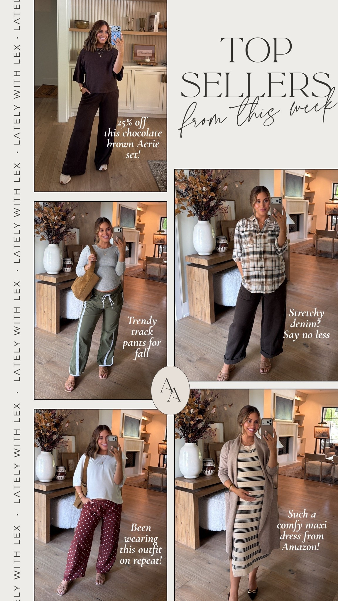 Top sellers of the week! ✨

1. Madewell Pull-On Pants in chocolate brown— wearing size small. 
2. Amazon Striped Sleeveless dress— wearing size small // such a comfy look to easily dress up or down this fall! 
3. Amazon Polka Dot Pants— wearing size small in the color red/brown. Love these!!
4. Aerie Casual Knit Set— wearing size xs in both the top & bottoms. Currently on sale for Labor Day weekend as well!! 
5. Amazon Track Pants- wearing small in the color army green + paired with a grey ribbed tee (also from Amazon!)

#LTKSaleAlert #LTKBump #LTKootd