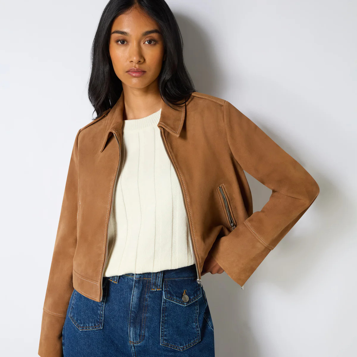 Tan Suede Jacket | Ro&Zo