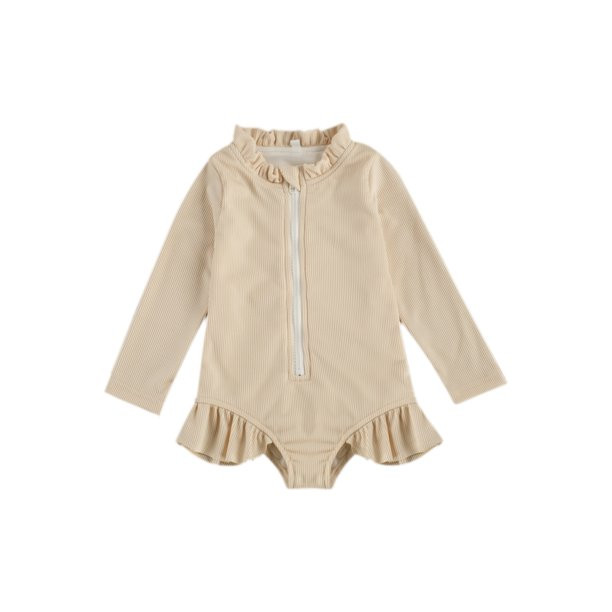 Bmnmsl Baby Girls Long Sleeve Swimsuit Ruffle Zipper Rash Guard Swimwears | Walmart (US)