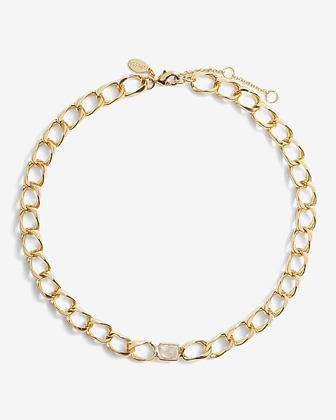 Clear Stone Linked Choker Necklace | Express