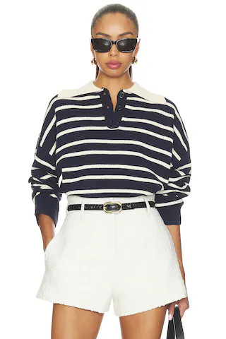 ALL THE WAYS Clydie Polo Sweater in Multi. - size S | Revolve Clothing (Global)