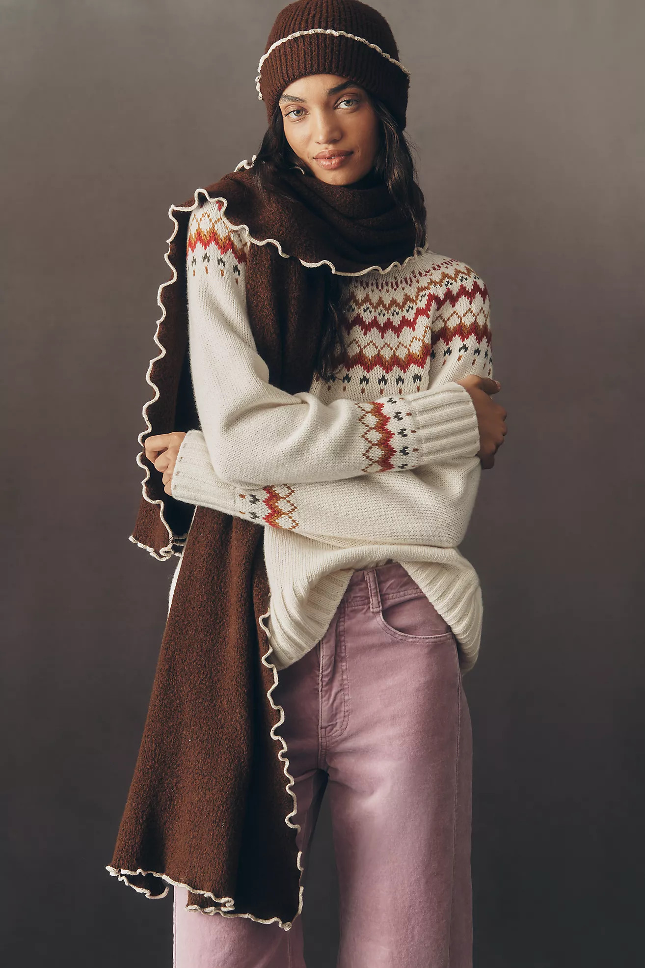 Maeve Lettuce Edge Scallop Scarf | Anthropologie (US)