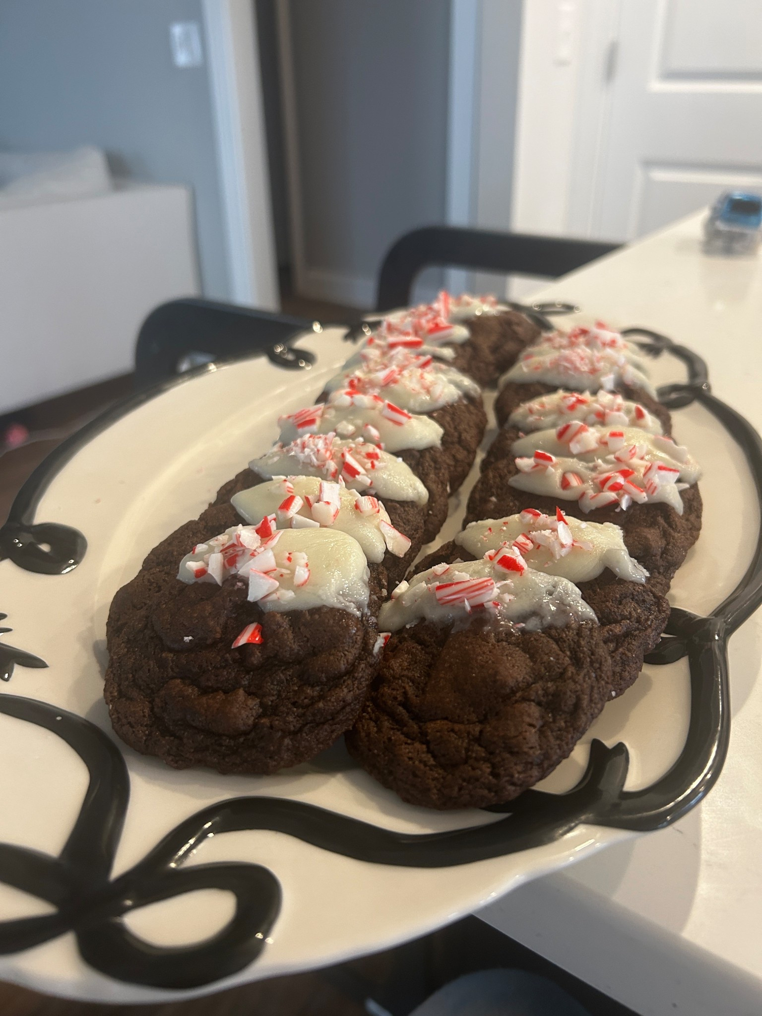 Print mocha cookies ready to go for my Christmas cookie exchange! I’ve got them stacked on the cutest bow platter from Anthropologie! Hosting, serving, platter, plate, anthro home

#LTKHoliday
