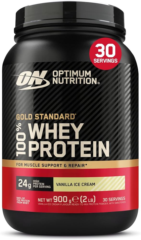 Optimum Nutrition Gold Standard 100% Whey, Proteinpulver, Geschmack Vanilla Ice Cream, 900g, 30 P... | Amazon (DE)