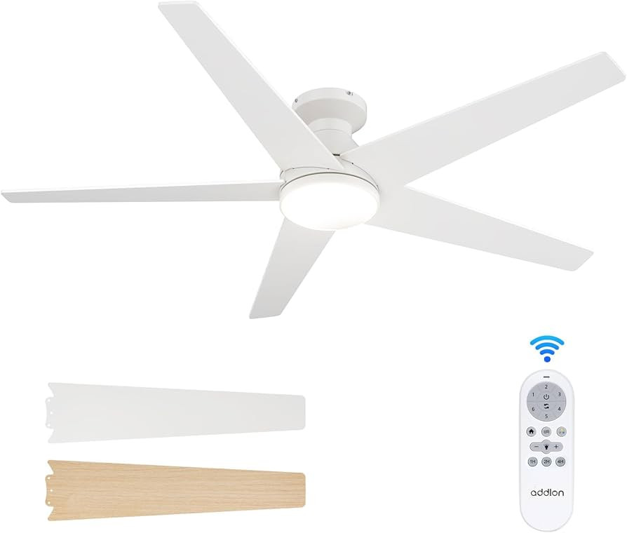 addlon Ceiling Fans with Lights, 52 inch Low Profile Ceiling Fan with Light and Remote Control, F... | Amazon (US)