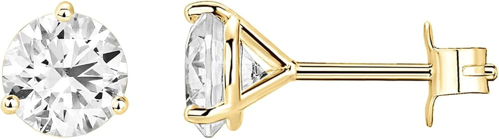 PAVOI 14K Gold Plated Sterling Silver Cubic Zirconia Stud Earrings for Women | Amazon (US)