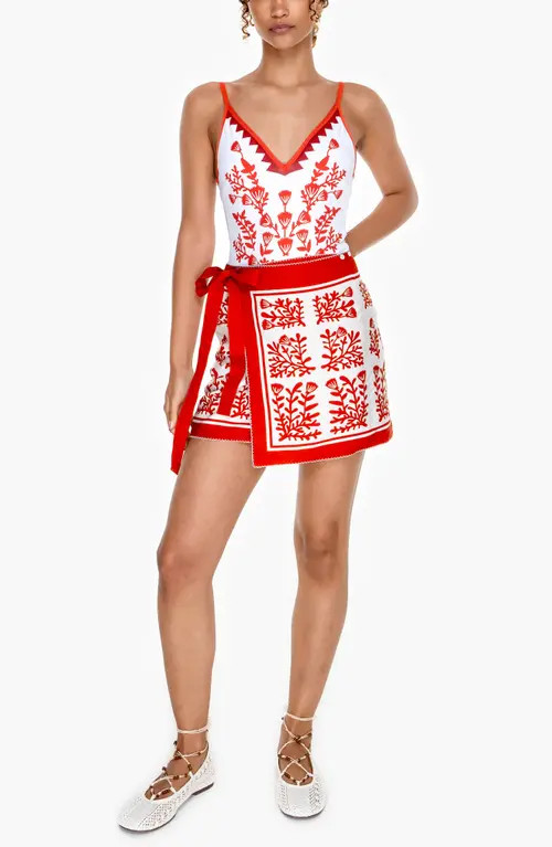 Jessie Zhao New York Swim Cover Up Skirt-Red Coral at Nordstrom, Size Small | Nordstrom