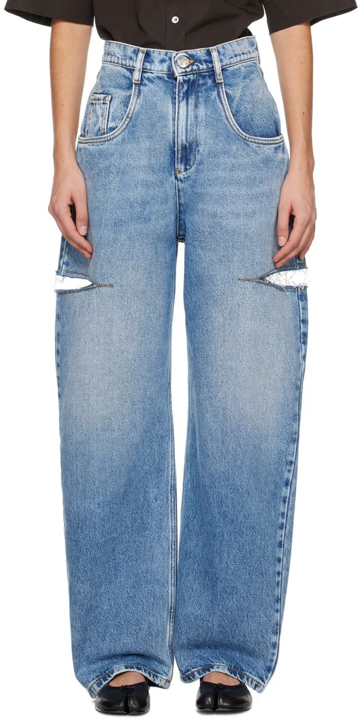 Blue Slash Jeans | SSENSE