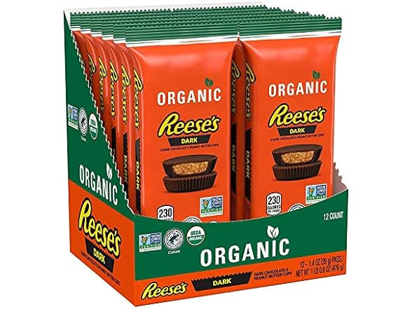 (2 Pack) REESE'S Organic Dark Chocolate Peanut Butter Cups Candy, - $33.99 - Free shipping for Pr... | Woot!