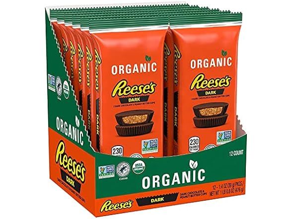 (2 Pack) REESE'S Organic Dark Chocolate Peanut Butter Cups Candy, - $33.99 - Free shipping for Pr... | Woot!