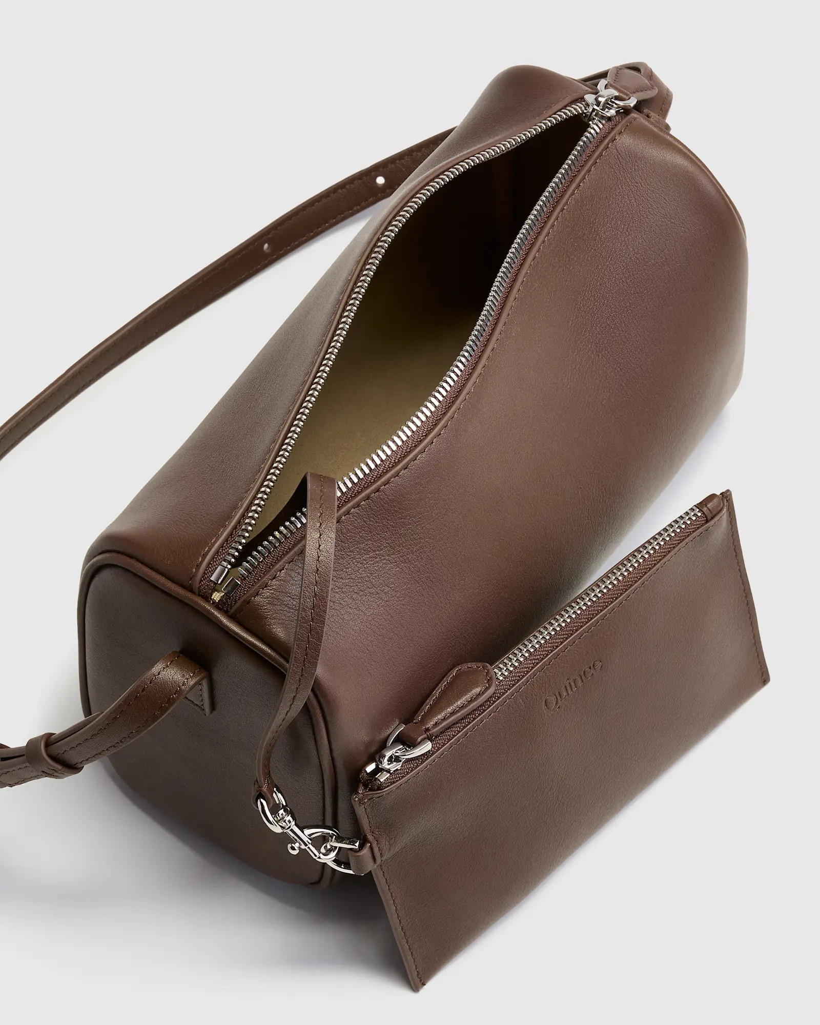 Italian Leather Mini Barrel Shoulder Bag | Quince