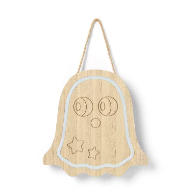 Halloween Craft Lit Neon Ghost Wood DIY - Mondo Llama™ | Target