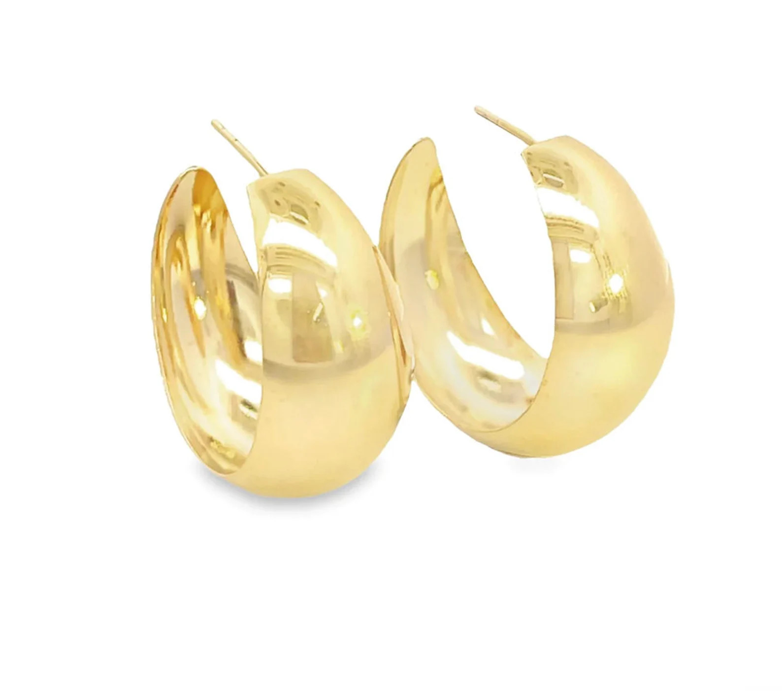 Round Flat Wide Hoops - Etsy | Etsy (US)