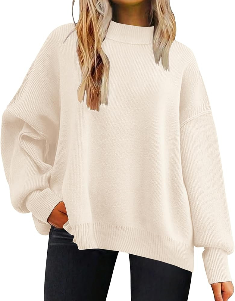 Zeagoo Sweaters for Women 2024 Fashion Trendy Long Sleeve Turtleneck Pullover Lantern Knit Sweate... | Amazon (US)