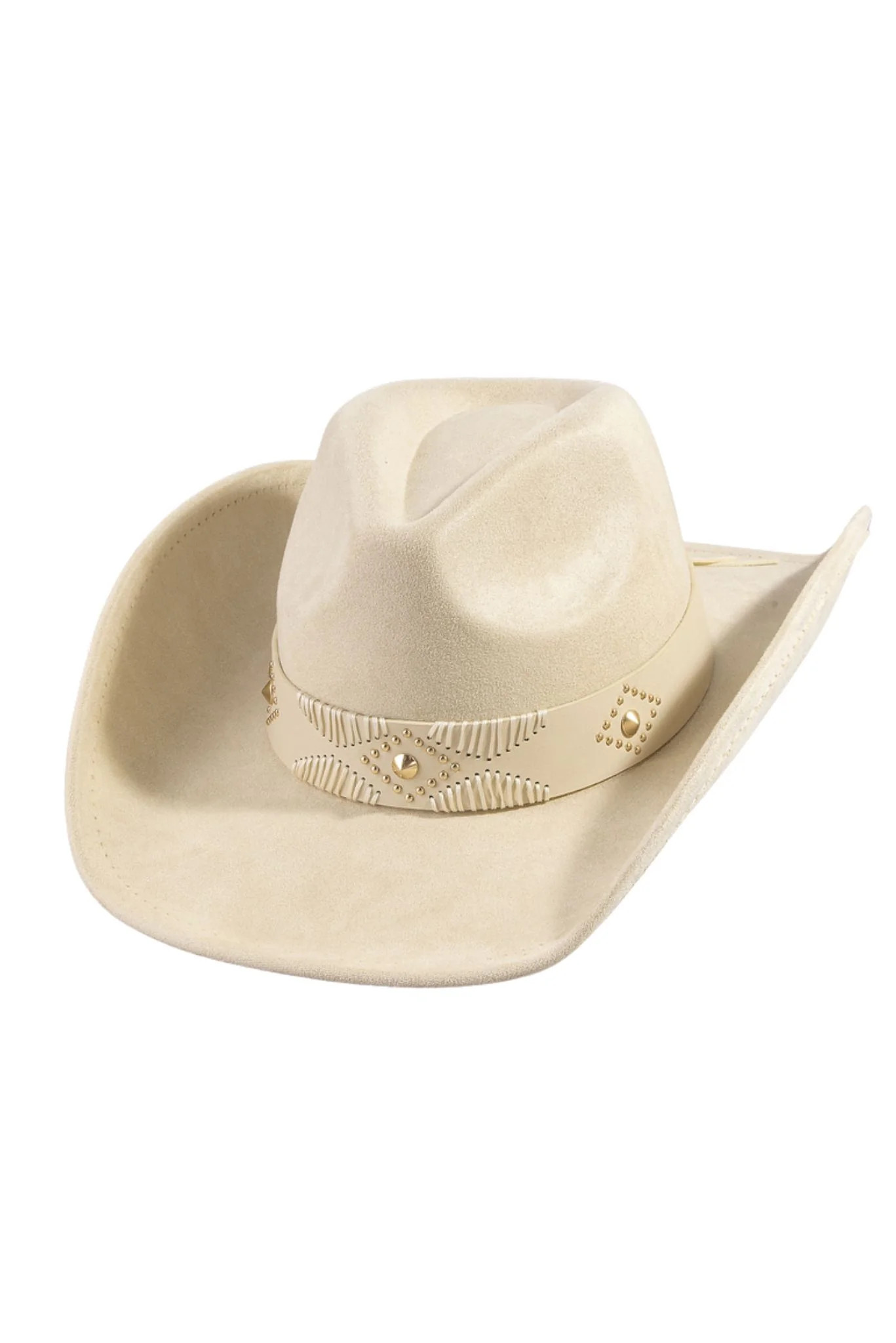 Ivory Cowboy Hat With Ivory and Gold Stitched Band | SSYS
