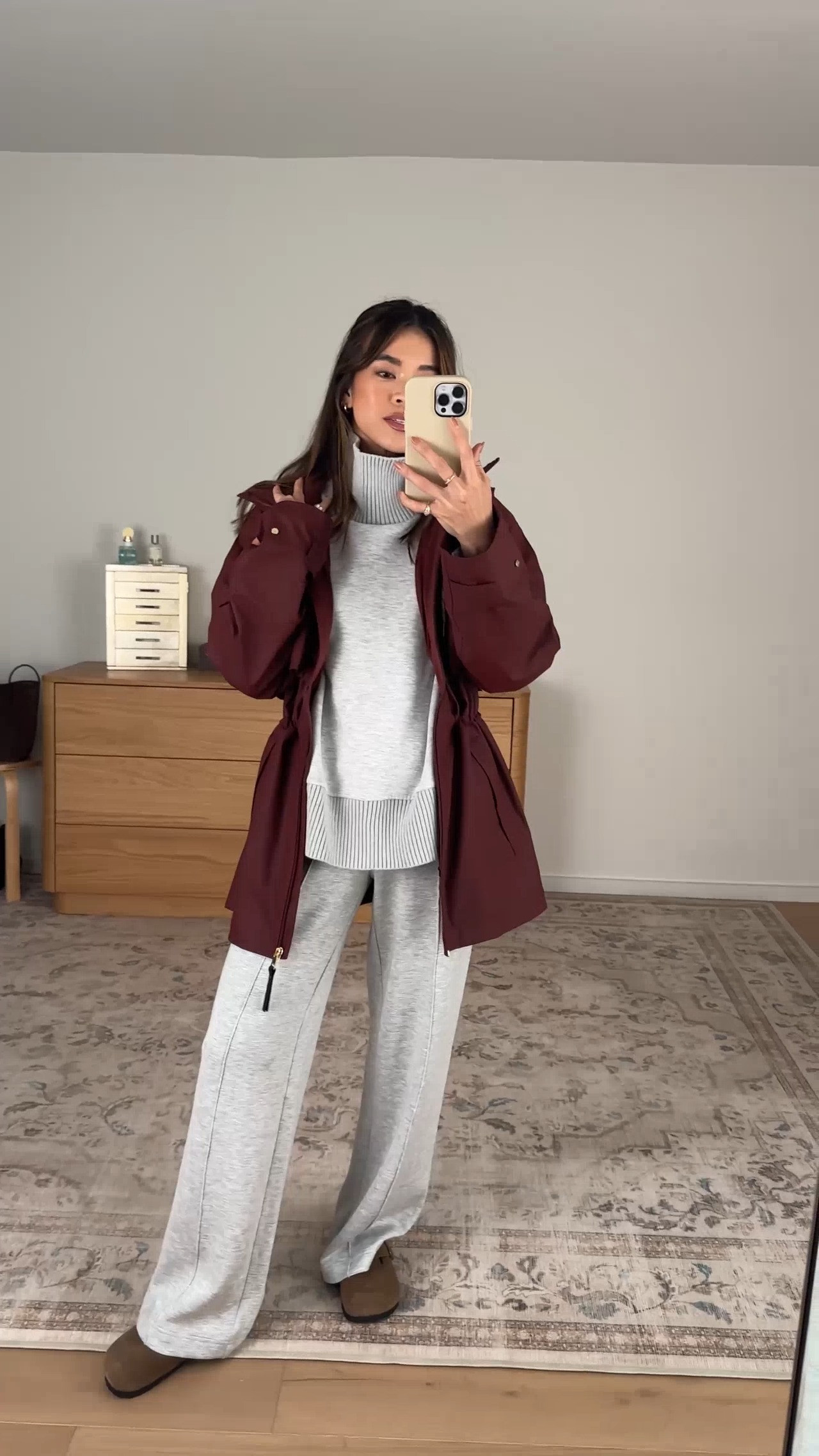 I love this @Varley rain jacket! 

Sizing info: 
-Varley Barker High-Neck Sweat (Size XS in Light Grey Marl) 
-Varley The Wide Leg Pant 28" (Size XXS in 28” inseam in Light Grey Marl)
-Varley Alyssa Rain Jacket (Size XS in Andorra Brown)

petite fashion, get dressed with me, outfit inspiration, ootd, nashville outfit, Nashville influencer, petite style, vacation style, casual outfits, mom style, petite pants, fall outfits, fall outfit info, fall pants, fall outfit idea, fall top, fall sweater, fall shoes, Varley, Varley tryon, Varley unboxing, Varley for petite, sweat sets, cozy matching set, rain coat, fall rain jacket

#LTKootd #LTKSeasonal #LTKPetite