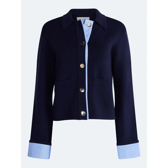 Free Assembly Women's Cropped Sweater Jacket, Sizes XS-XXL | Walmart (US)
