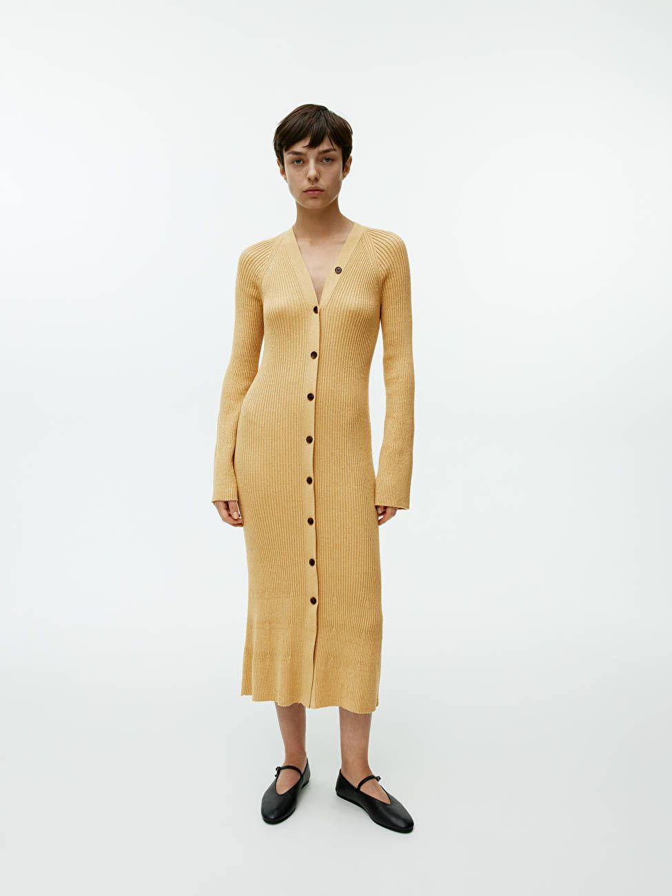 Button-Front Ribbed Dress | ARKET (US&UK)