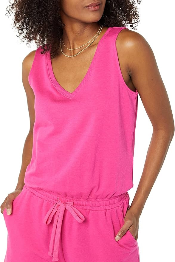 Amazon Essentials Women's Studio Terry Fleece Romper | Amazon (US)