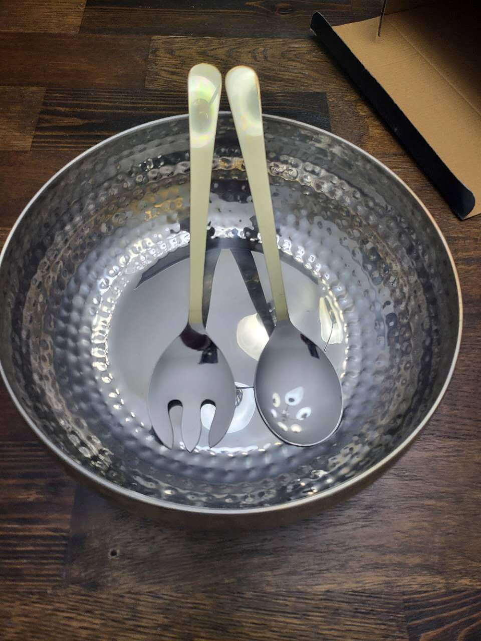 Avador® Set of 3 Premium Stainless Steel Salad Mixing Bowl Hammered Finish | Handmade | Includes... | Amazon (US)