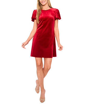 Women's Velvet Bubble-Sleeve Mini Dress | Macy's