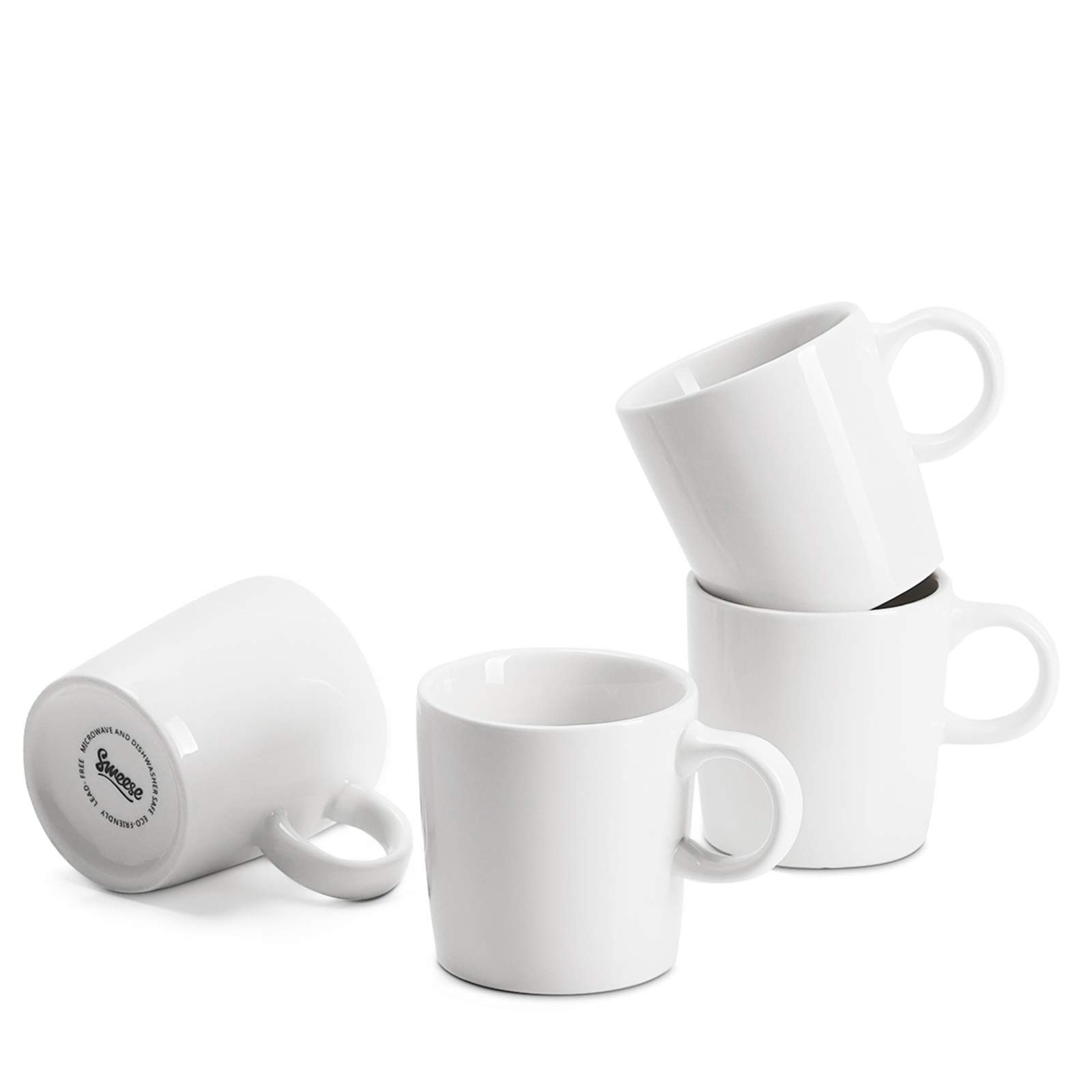 Sweese 3.5oz Porcelain Espresso Cups Set of 4, Mini Coffee Mugs Demitasse Cups - White | Amazon (US)