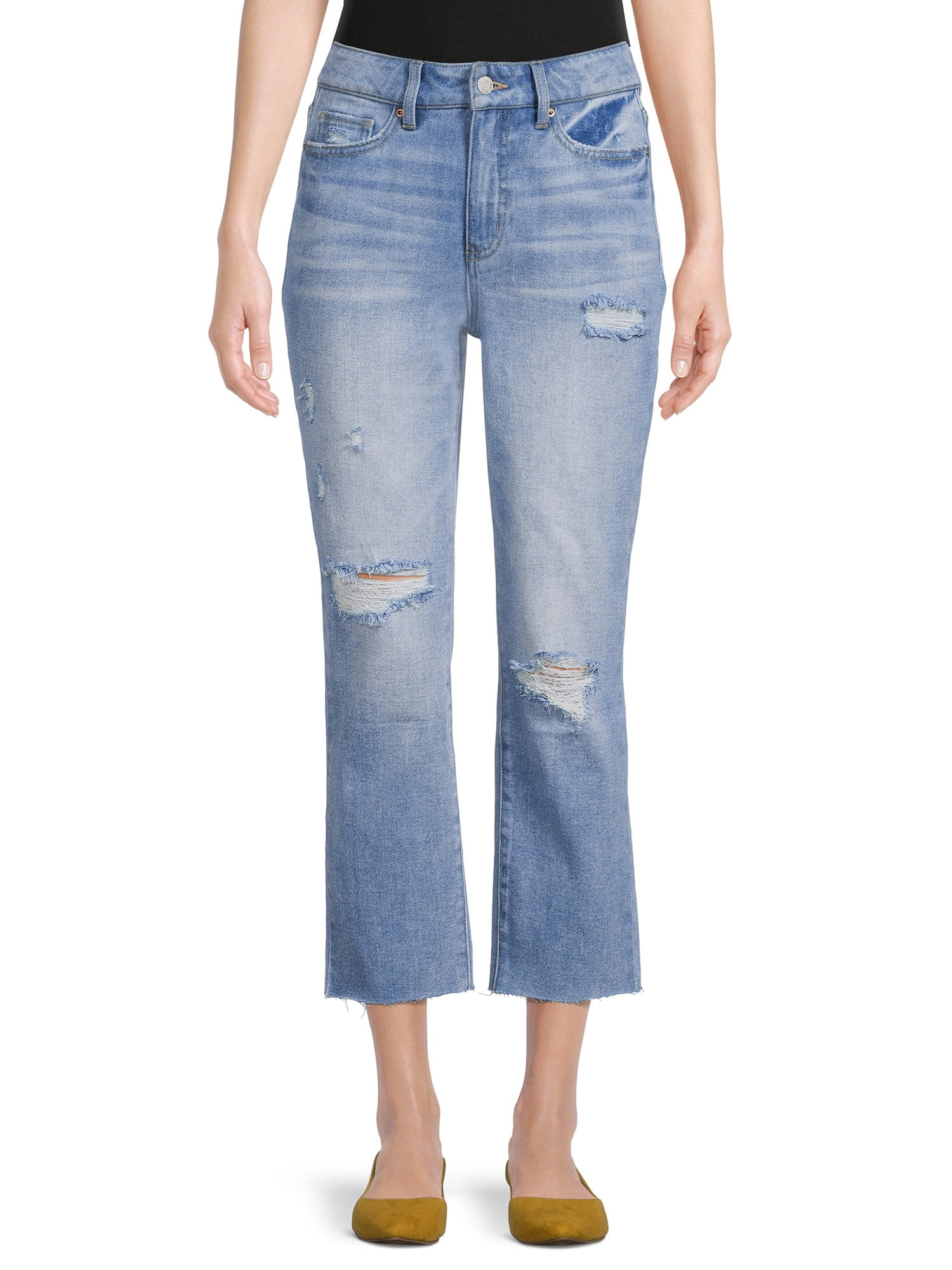 Time and Tru Women's Straight Crop Jeans - Walmart.com | Walmart (US)