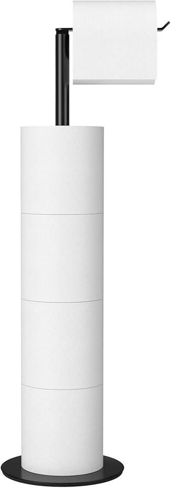 Black Toilet Paper Holder Stand and Dispenser for 4 Spare Rolls,Stainless Steel Free-Standing Toi... | Amazon (US)
