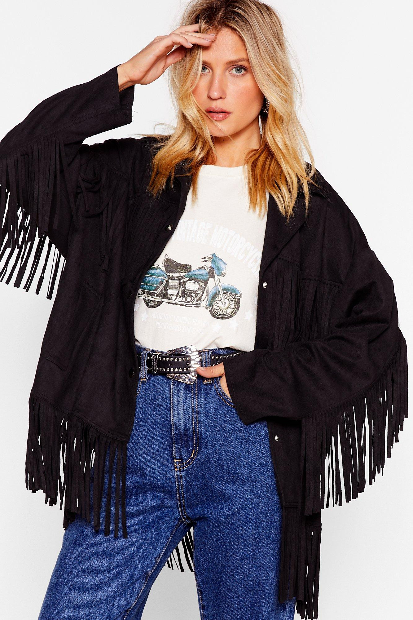Swing By Faux Suede Fringe Jacket | NastyGal (US & CA)
