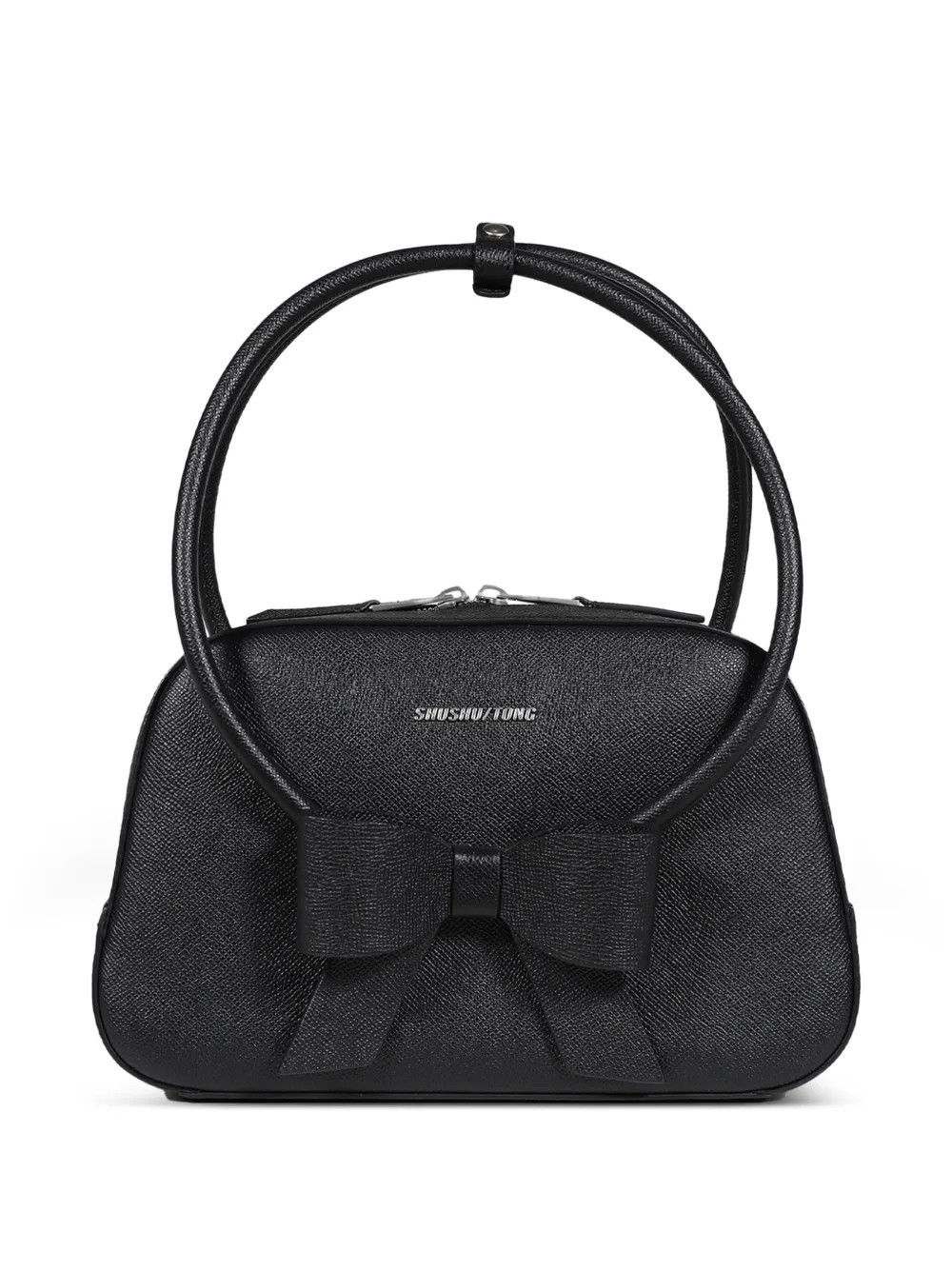 SHUSHU/TONG bow-detail leather tote bag - Black | Farfetch Global